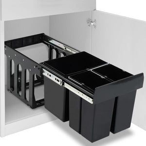 vidaXL Kitchen Cupboard Pull-Out Dustbin Soft-Close 48L