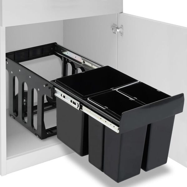 vidaXL Kitchen Cupboard Pull-Out Dustbin Soft-Close 48L