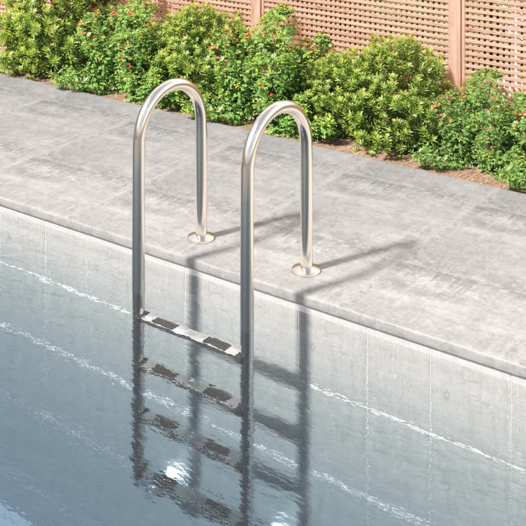 vidaXL Pool Ladder, Stainless Steel