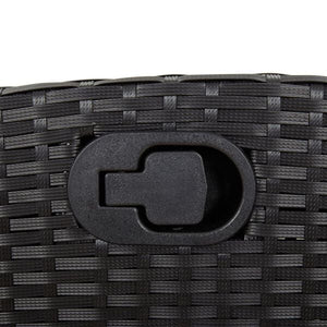 vidaXL Reclining Patio Chairs 2 pcs with Footrest Black Poly Rattan