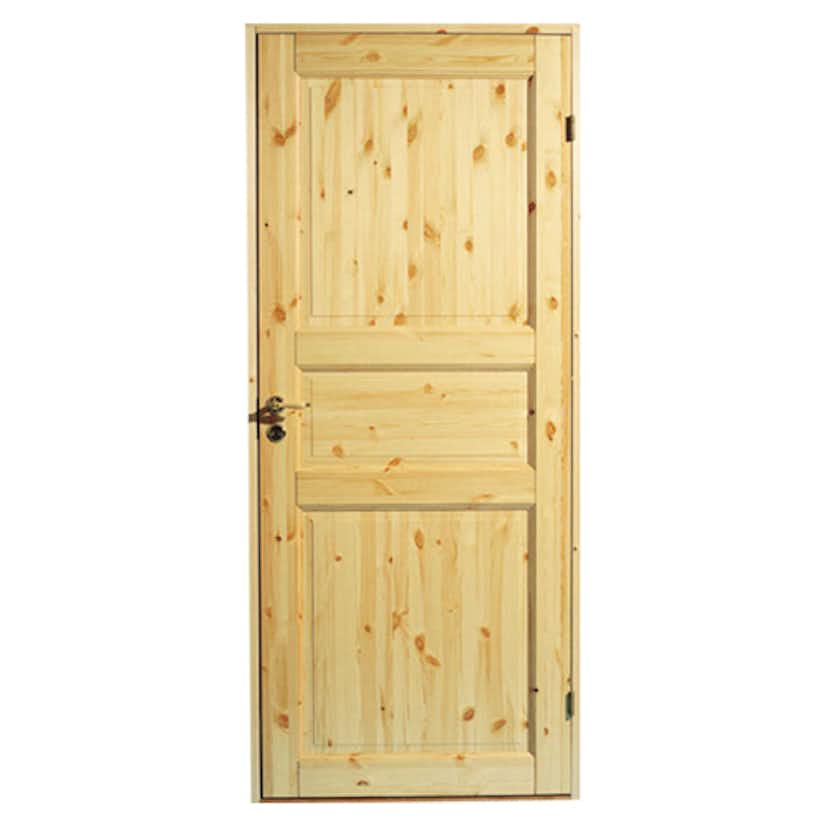 Diplomat Solid Interior Door 3, W:100cm H:200cm, Untreated Pine