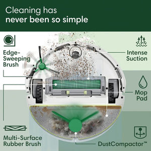 iRobot Roomba Combo 205 2-in-1 Robotic Vacuum and Mop, White