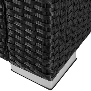 Footstool Bitonto, UV-resistant polyrattan chair, 53 x 53 x 26 cm