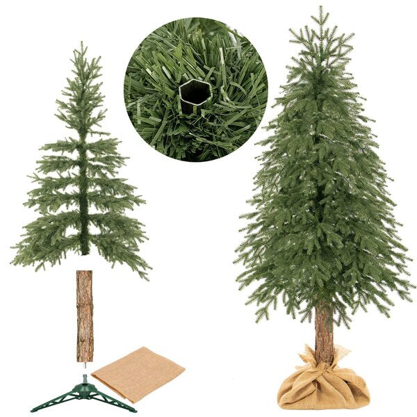 Springos CT0128 Artificial Spruce Christmas Tree on Trunk 220 cm with Stand