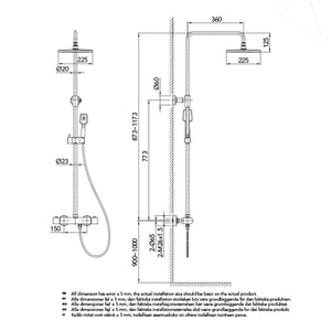 Bathlife Kaskad Overhead Shower Set, Brass
