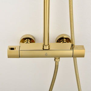 Bathlife Kaskad Overhead Shower Set, Brass
