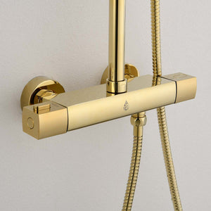 Bathlife Kaskad Overhead Shower Set, Brass