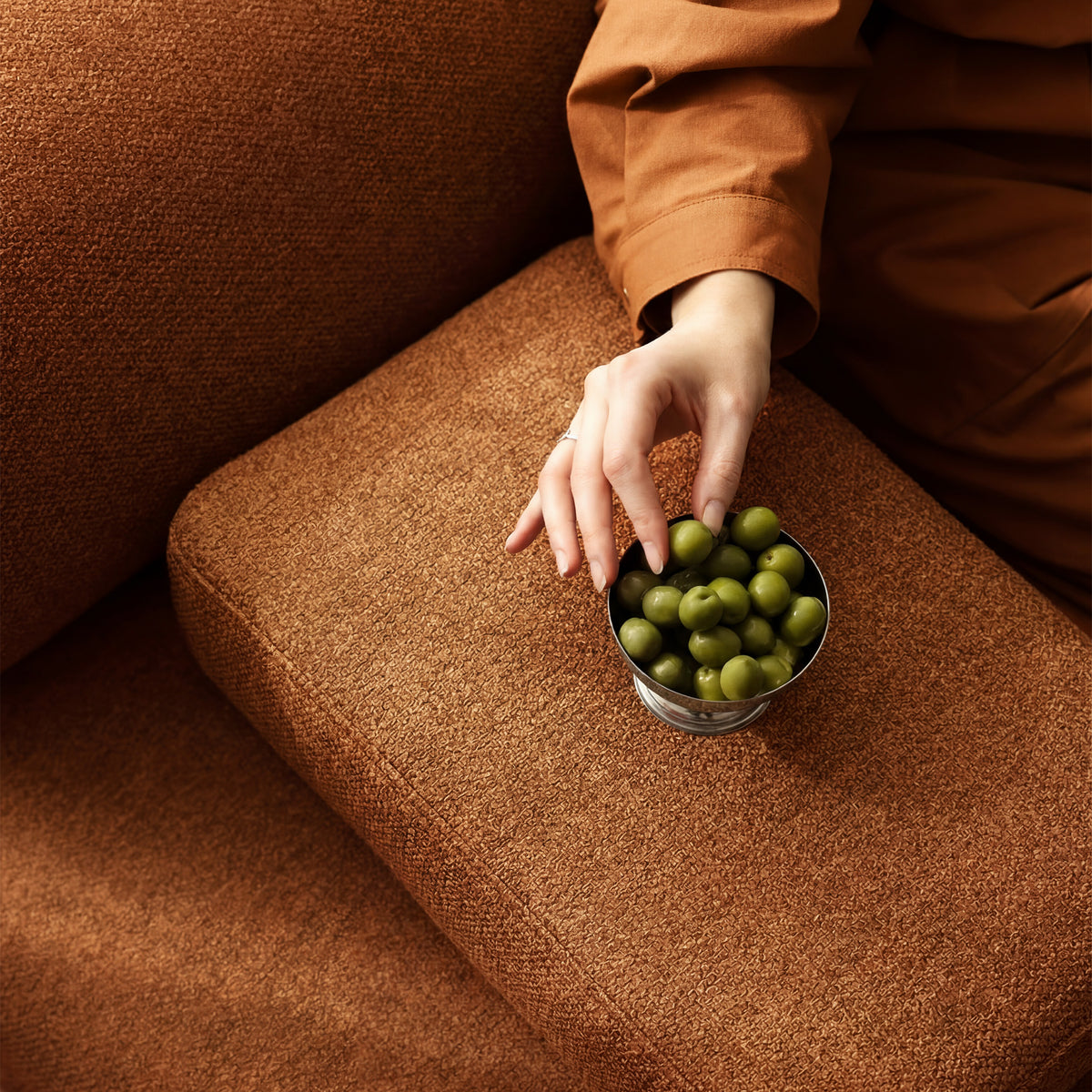 KHOY Armrest Cushion, Terracotta Brown
