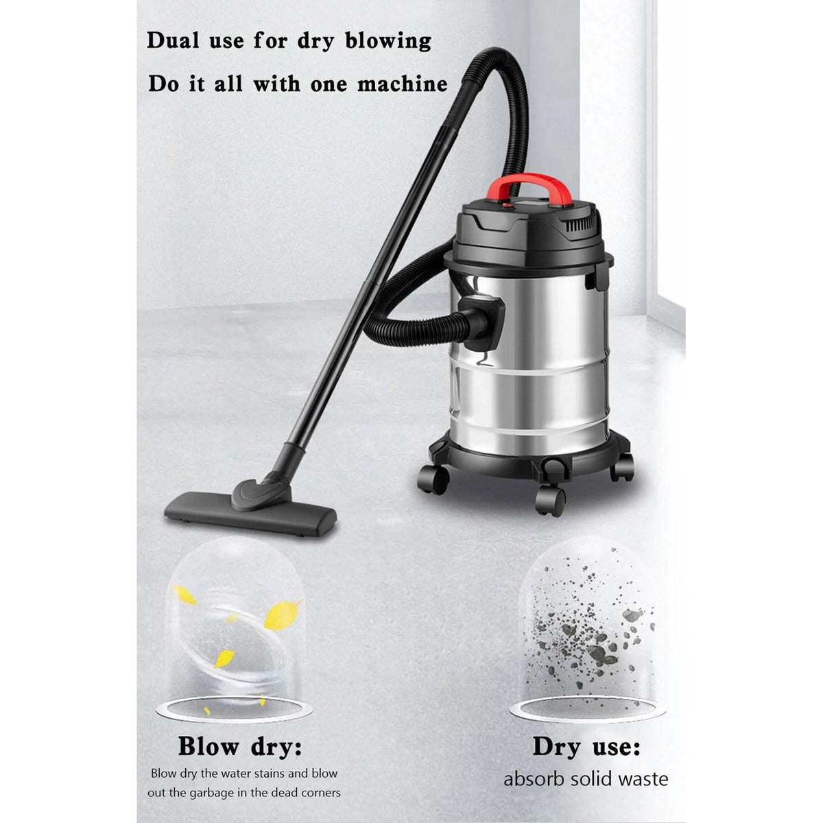 Supplyswap Wet and Dry Vacuum Cleaner, Black, Grey