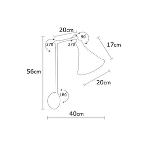 Berceste Forme Wall Light 56 cm, Black & Gold