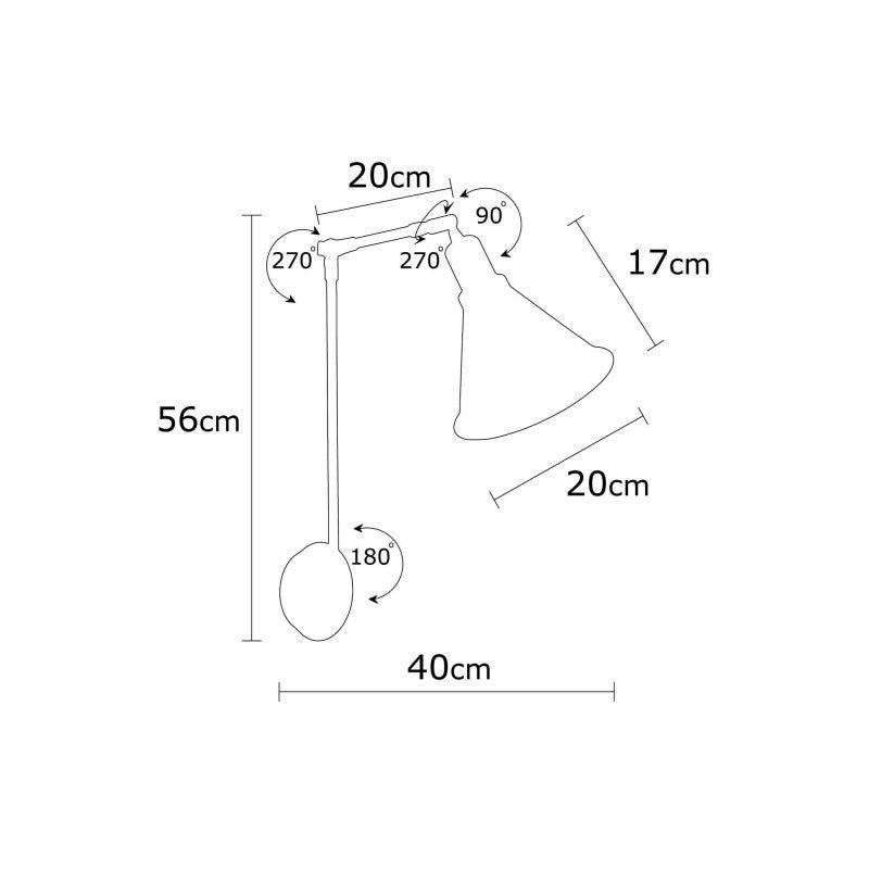 Berceste Forme Wall Light 56 cm, Black & Gold