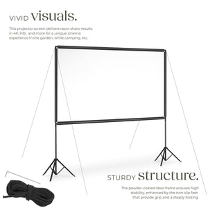 tectake Foldable Cinema Projector Screen 16:9, 265 x 150 cm