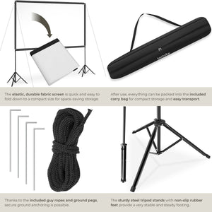 tectake Foldable Cinema Projector Screen 16:9, 265 x 150 cm