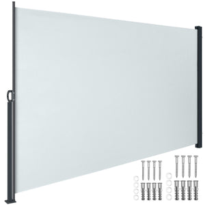Extendable Side Awning with Roll-up Mechanism, Opaque 300 x 160cm, Grey