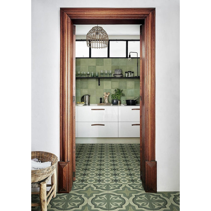 Marazzi D Segni Blend Tappeto 4 Verde 20x20 cm M60L Encaustic tiles, Green