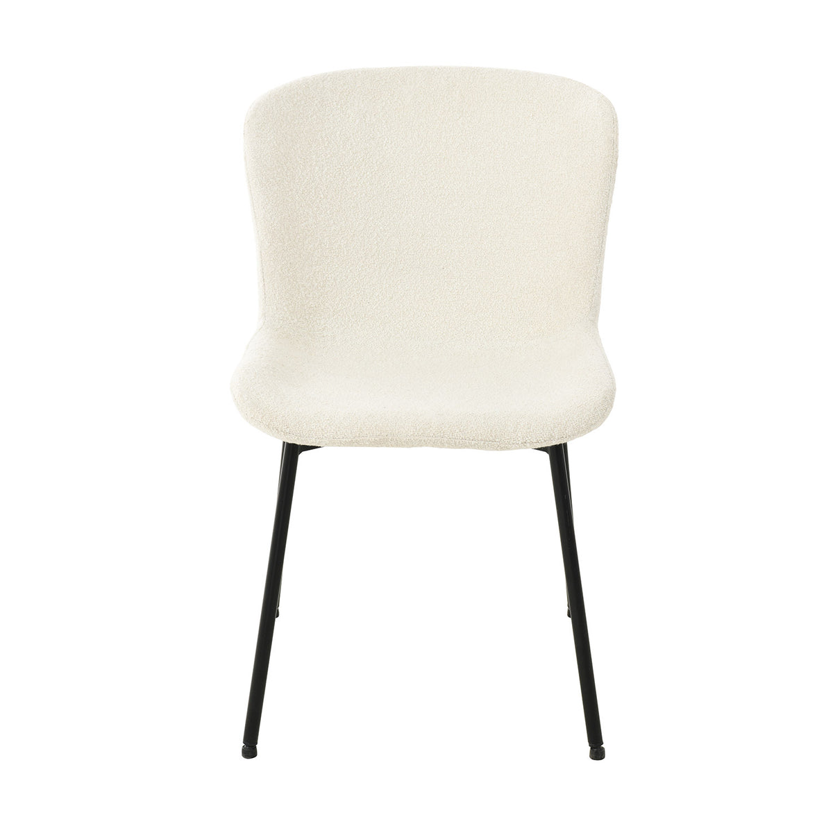 Home4you Manolo Dining Chair, White Bouclé