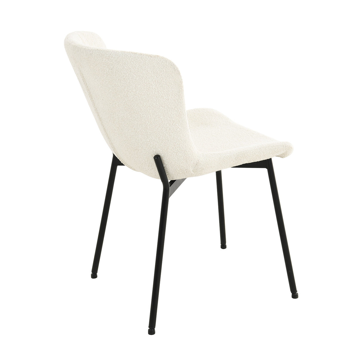 Home4you Manolo Dining Chair, White Bouclé