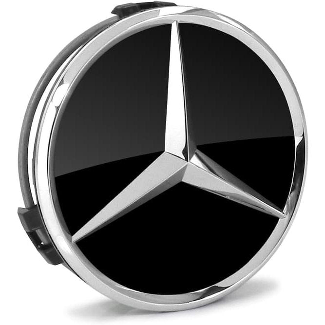 Mercedes-Benz Center Caps / Wheel Hub Car Emblem - 4-Pack - 75mm Black