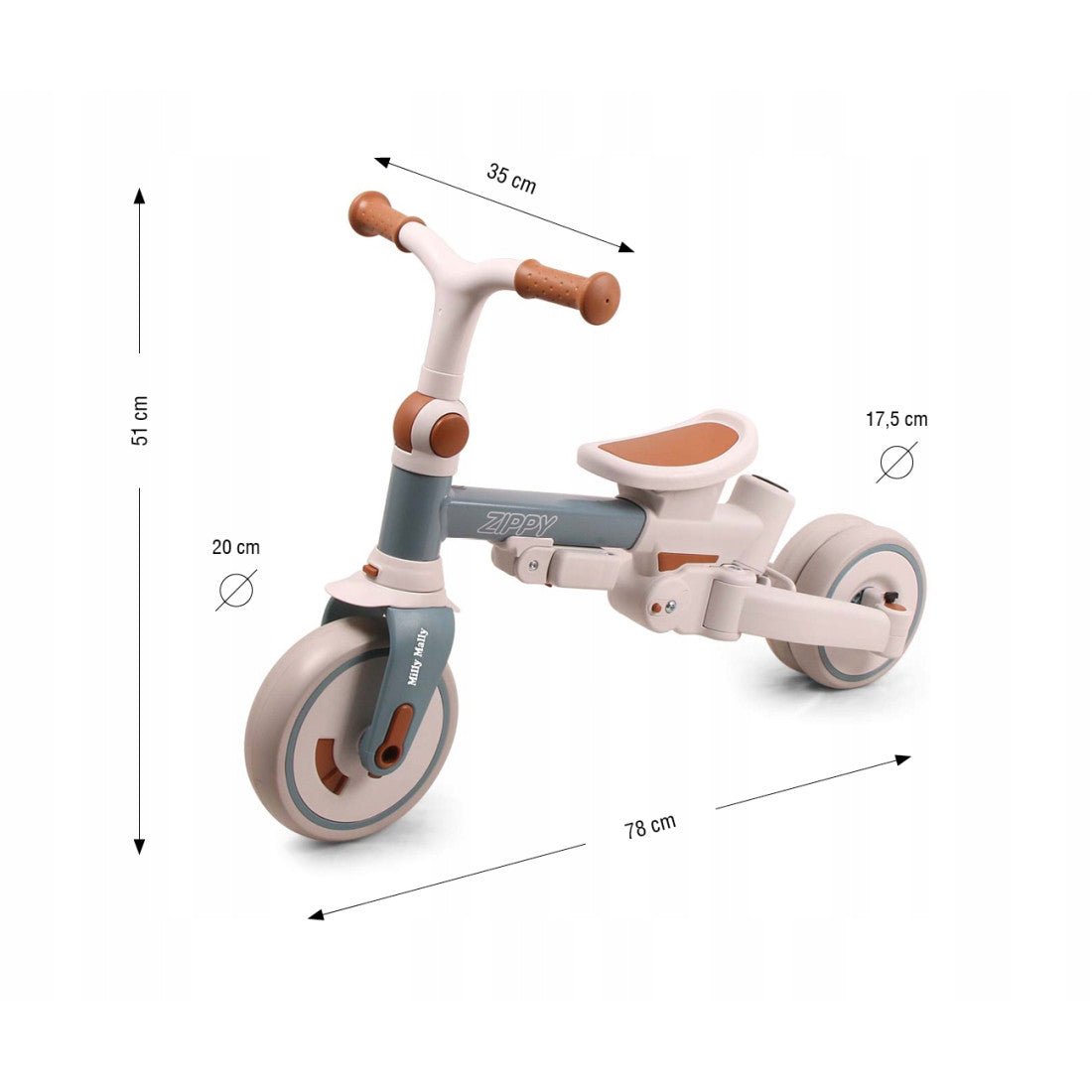 Milly Mally Zippy Tricycle, Beige
