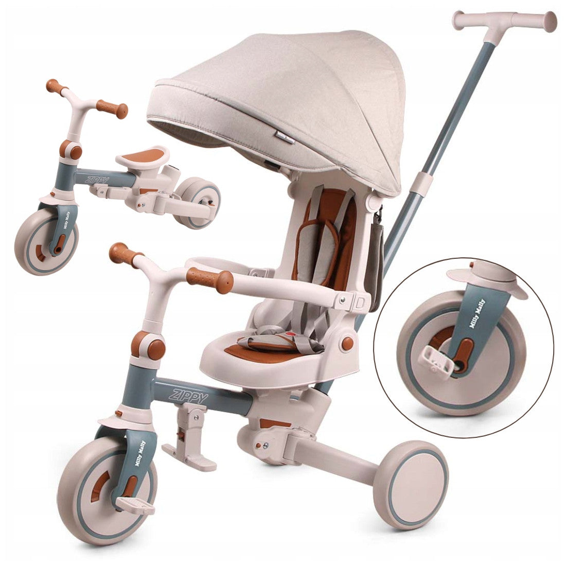 Milly Mally Zippy Tricycle, Beige