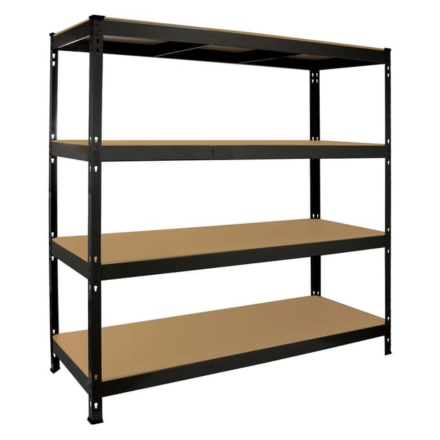 Q-Rax Robust Black Extra Wide Storage Shelf, Boltless Thick Steel 160 x 160 x 60 cm