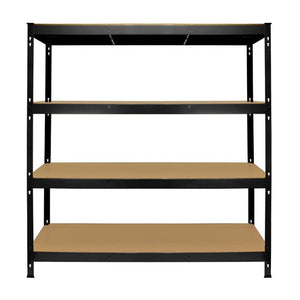 Q-Rax Robust Black Extra Wide Storage Shelf, Boltless Thick Steel 160 x 160 x 60 cm
