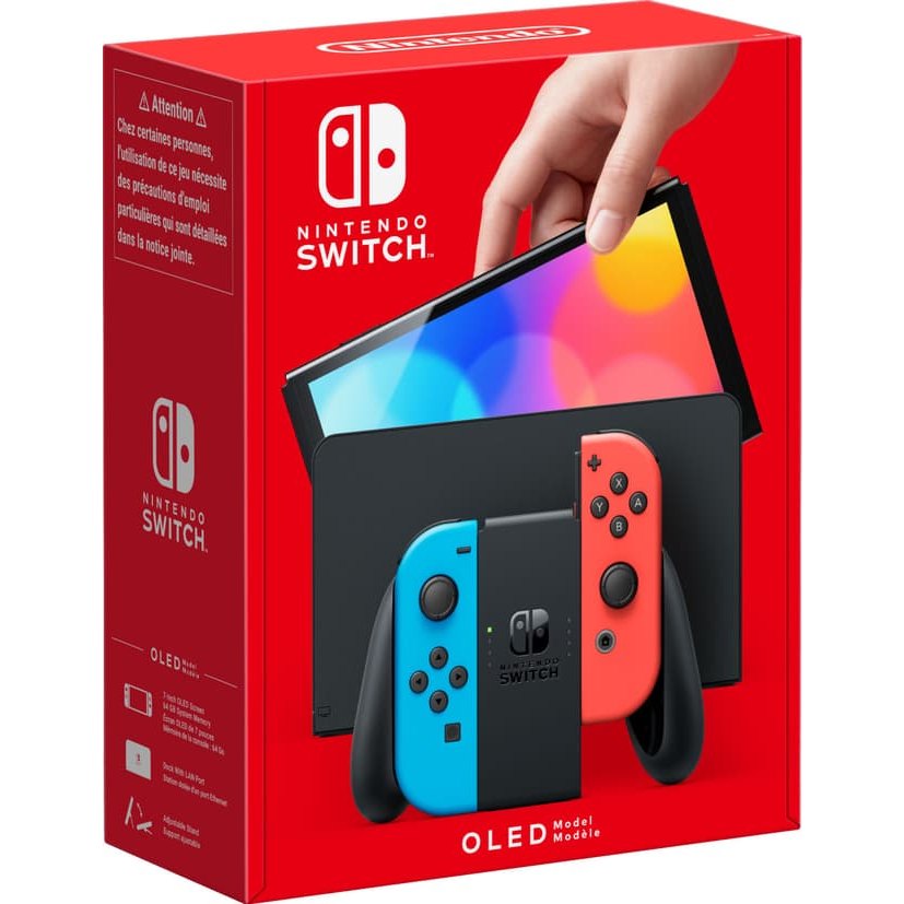 Nintendo Switch OLED Console - Neon Blue & Neon Red