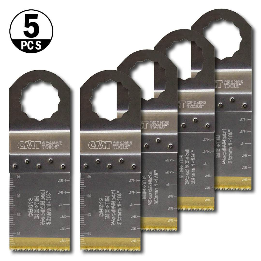 CMT OMS13-X5 Extra-Long Life Plunge Saw Blade for Wood and Metal, 5 pcs