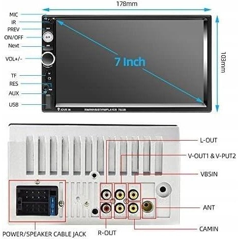 Podofo Bluetooth Car Stereo With Reversing Camera, Black