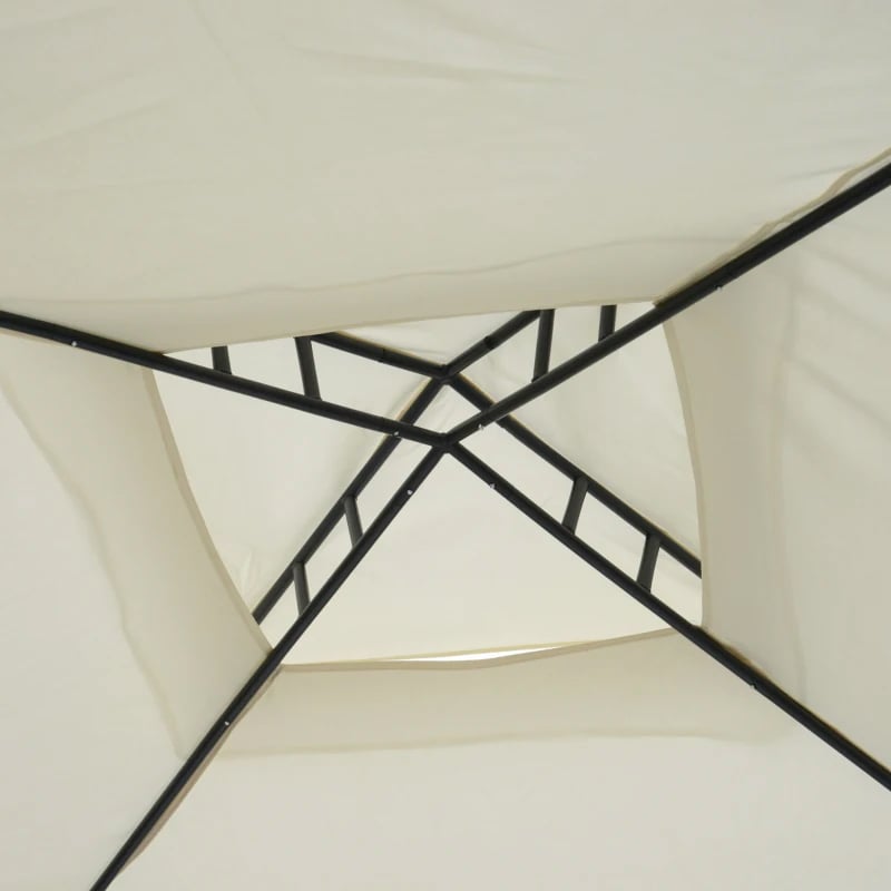 Outsunny 2 Tier Garden Gazebo with Curtains 3000x3000mm, White