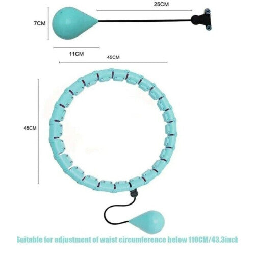 Smart Hula Ring Hoops, Weighted Hula Hoop for Adults, Light Blue