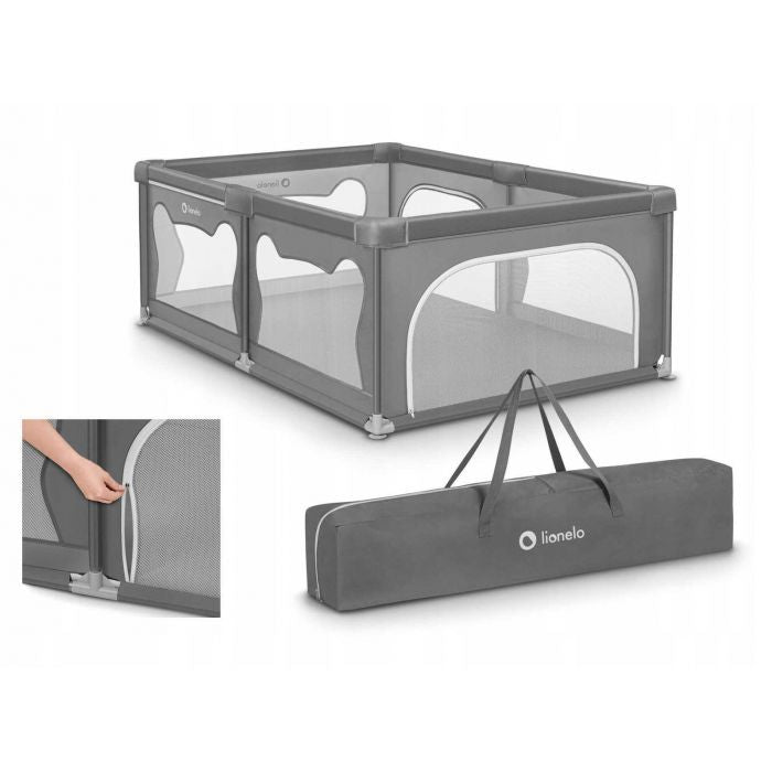 Lionelo Willow Playpen - Gray Concrete