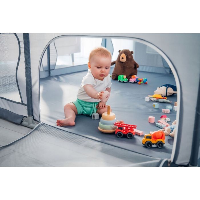 Lionelo Willow Playpen - Gray Concrete