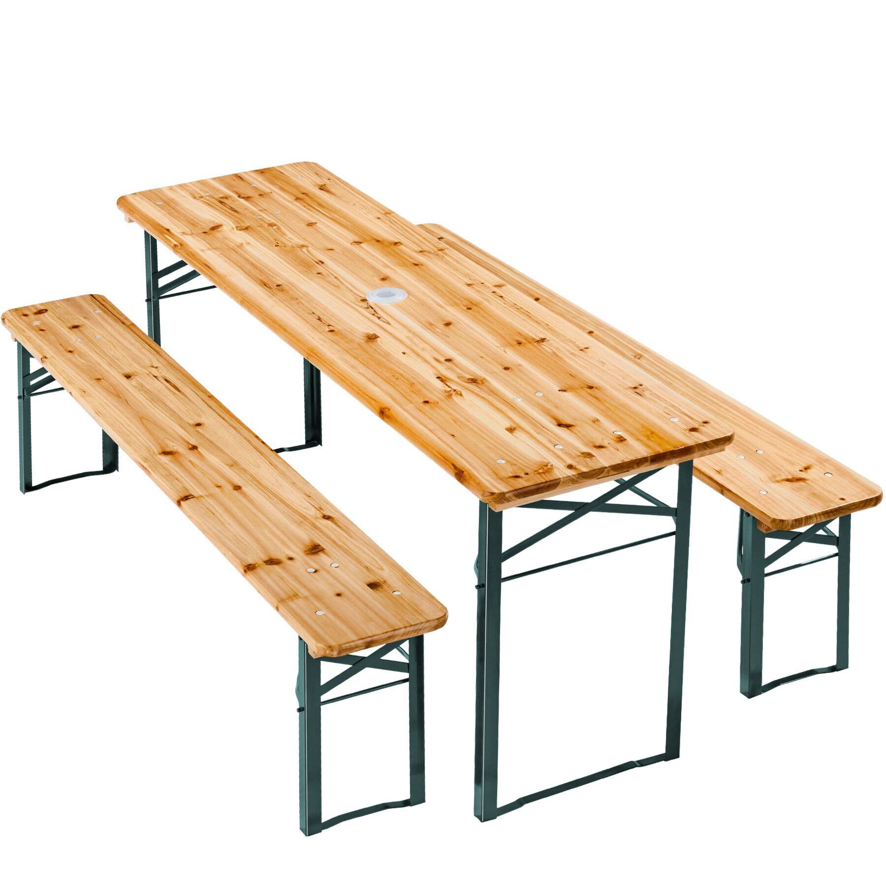 Tectake Picnic Table and Bench Set Ludwig, Brown