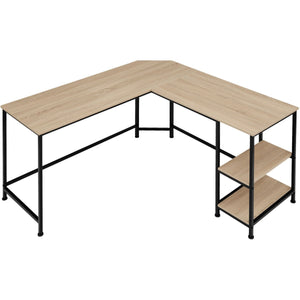 Desk Hamilton - corner unit, shelf 138 cm - industrial wood light