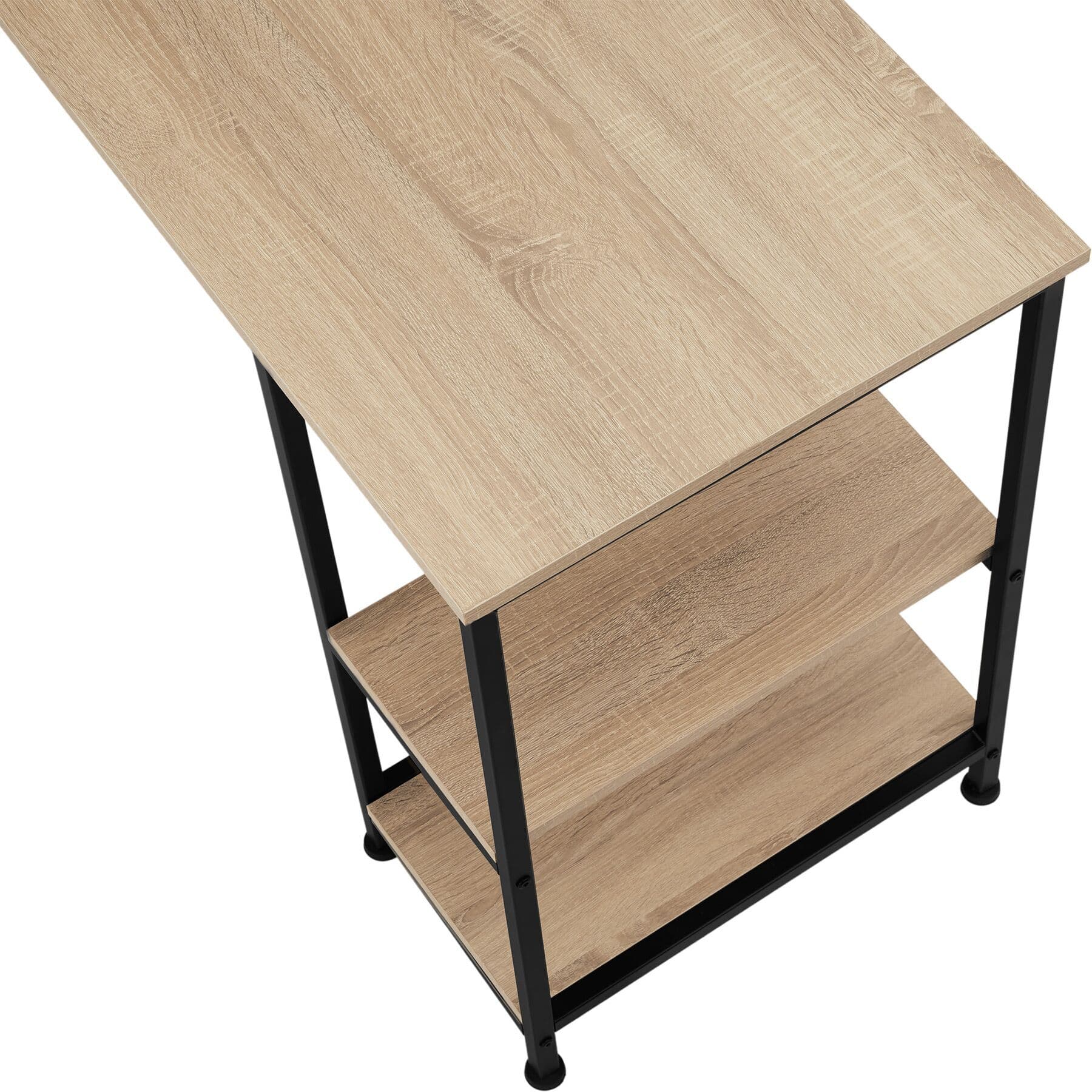 Desk Hamilton - corner unit, shelf 138 cm - industrial wood light