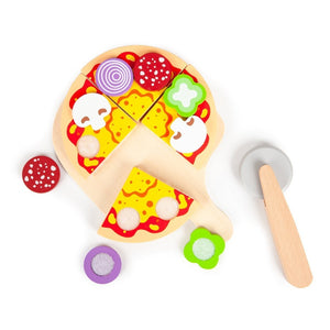 Wooden Toy Pizza Oven with Kitchen Utensils