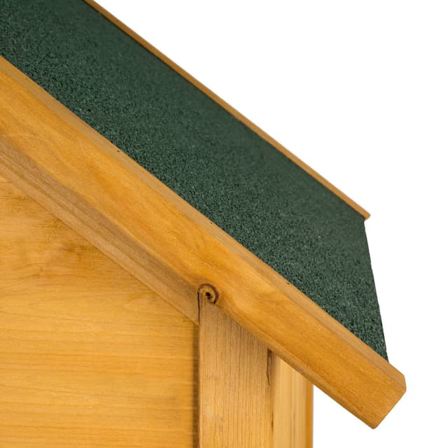 Garden storage shed with a pitched roof