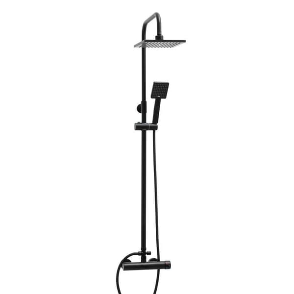 Wall Mounted Rain Shower Set, Matte Black