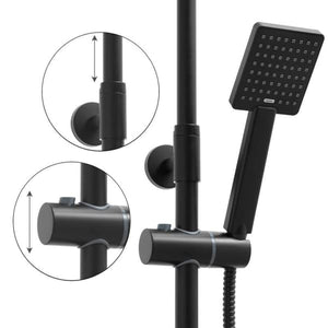 Wall Mounted Rain Shower Set, Matte Black