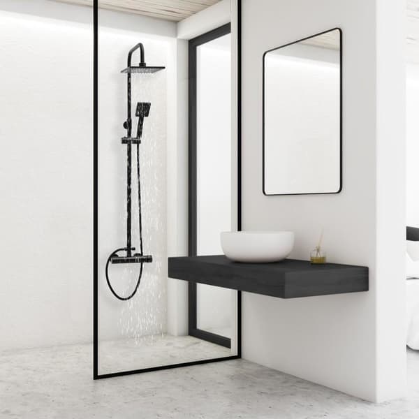 Wall Mounted Rain Shower Set, Matte Black