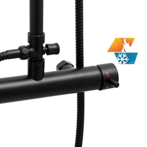 Wall Mounted Rain Shower Set, Matte Black