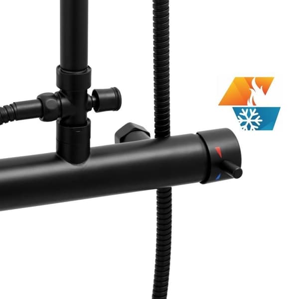 Wall Mounted Rain Shower Set, Matte Black