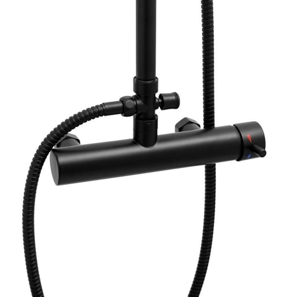 Wall Mounted Rain Shower Set, Matte Black