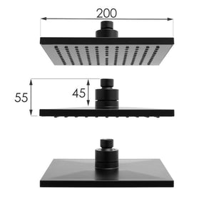 Wall Mounted Rain Shower Set, Matte Black