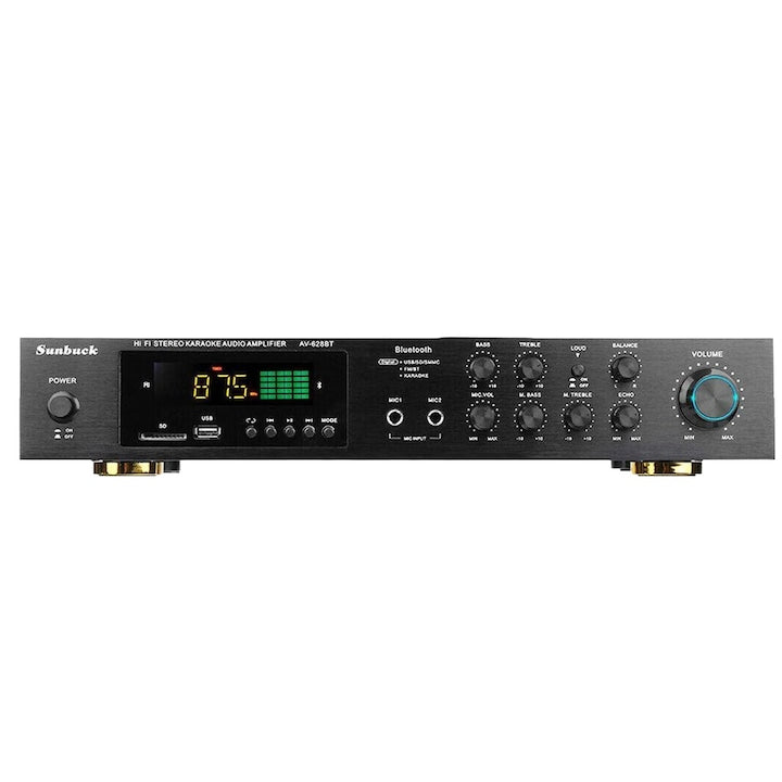 Sunbuck Home Audio Amplifier, 5.1 Surround Sound, Bluetooth 5.0, Black