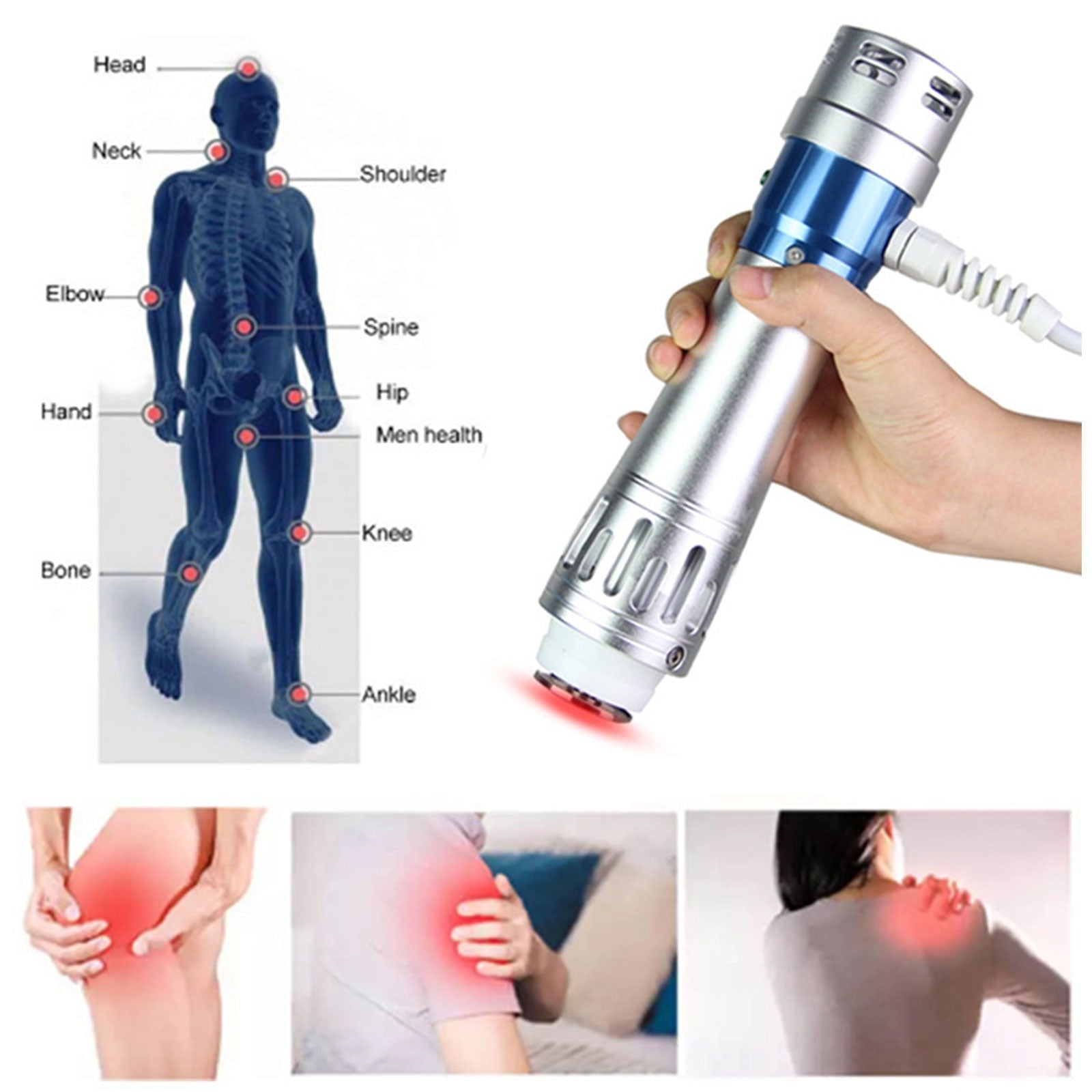 Extracorporeal Shockwave Therapy Machine, White/Blue