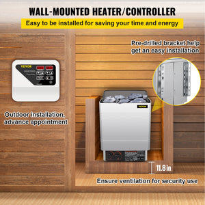 Sauna Heating System Controller, White/Black