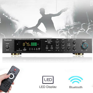 Sunbuck Home Audio Amplifier, 5.1 Surround Sound, Bluetooth 5.0, Black