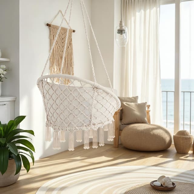 Tectake Swing Chair Grazia, Beige